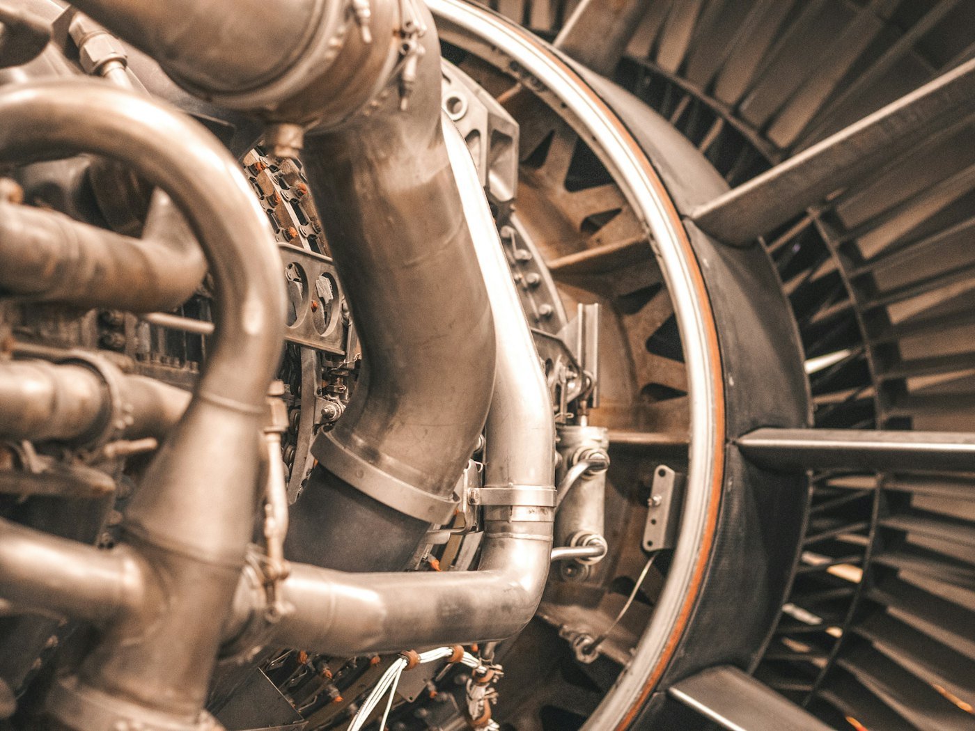 Close-up of a jet engine